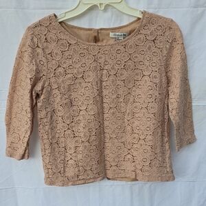 Forever 21 Women's Crochet Lace Blouse - Beige